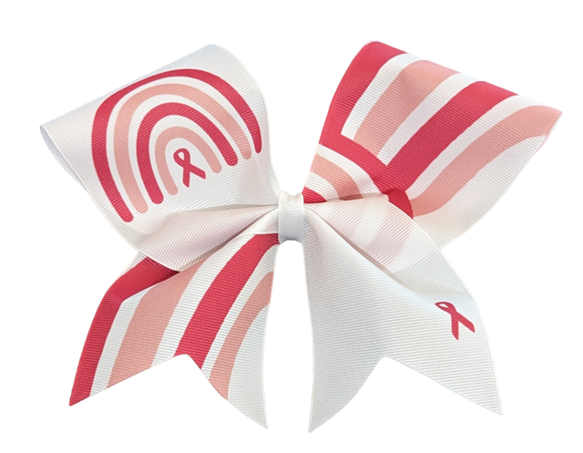 Chasse Pink Awareness Ribbon Hair Bow Pink | Omni Cheer